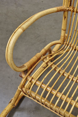 rocking chair rotin bambou vintage mobilier scandinave fauteuil