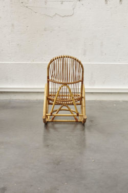 rocking chair rotin bambou vintage mobilier scandinave fauteuil