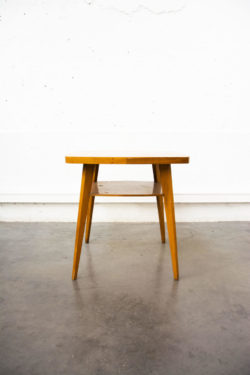 guéridon 2 deux plateaux carré bois mobilier vintage pieds compas commode meubles boutique