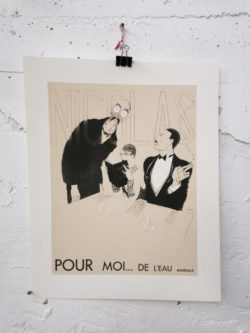 Réédition de publicité Nicolas boutique de vin sur un papier Vergé de 220G Ivoire clair Belle affiche 40 x 50 Imprimée à La Rochelle Produit vendu sous sachet individuel