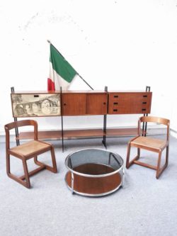 enfilade buffet modulable italien vintage pieds compas teck mobilier lyon retro scandinave