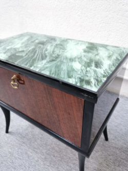 paire de chevet italie chevets petit meuble table basse verre retro chaise rotin fauteuil vintage brocante maison ameublement deco home deco tendance lyon decoration pieds compas boutique ameublement