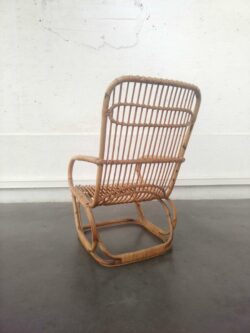 fauteuil italien fauteuil rotin bambou bamboo retro design vintage brocante annees 50 mobilier vintage boutique lyon pieds compas