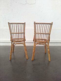 paire de fauteuils fauteuil emmanuelle fauteuil italien fauteuil rotin bambou bamboo retro design vintage brocante annees 50 mobilier vintage boutique lyon pieds compas
