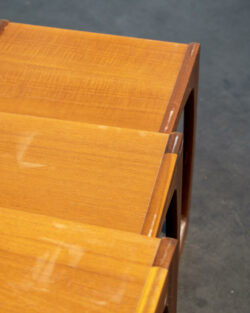 able astro, tables gigognes, table en teck, rotin vintage, table Gplan, table fishtail