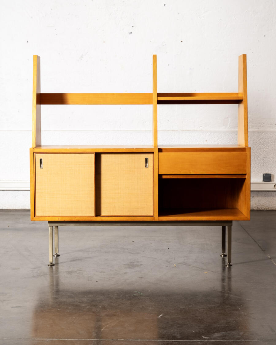 Bibliothèque Italienne, table de ferme, enfilade, rotin vintage, commode pieds compas, chaise bistrot