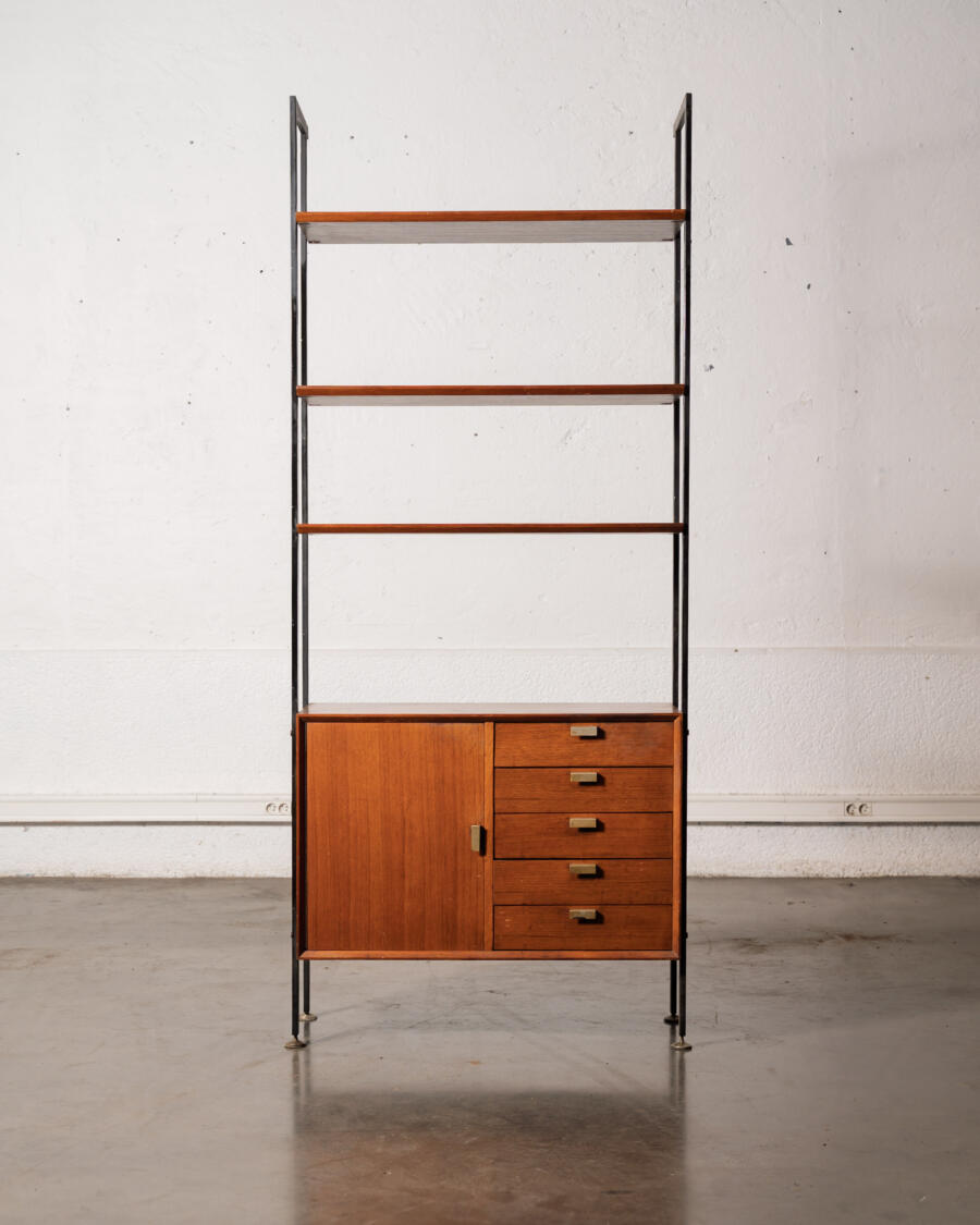 bibliothèque Italienne, table à manger vintage, rotin vintage, meuble HIFI vintage, enfilade vintage, chaise vintage, buffet jiroutek, fauteuil boomerang