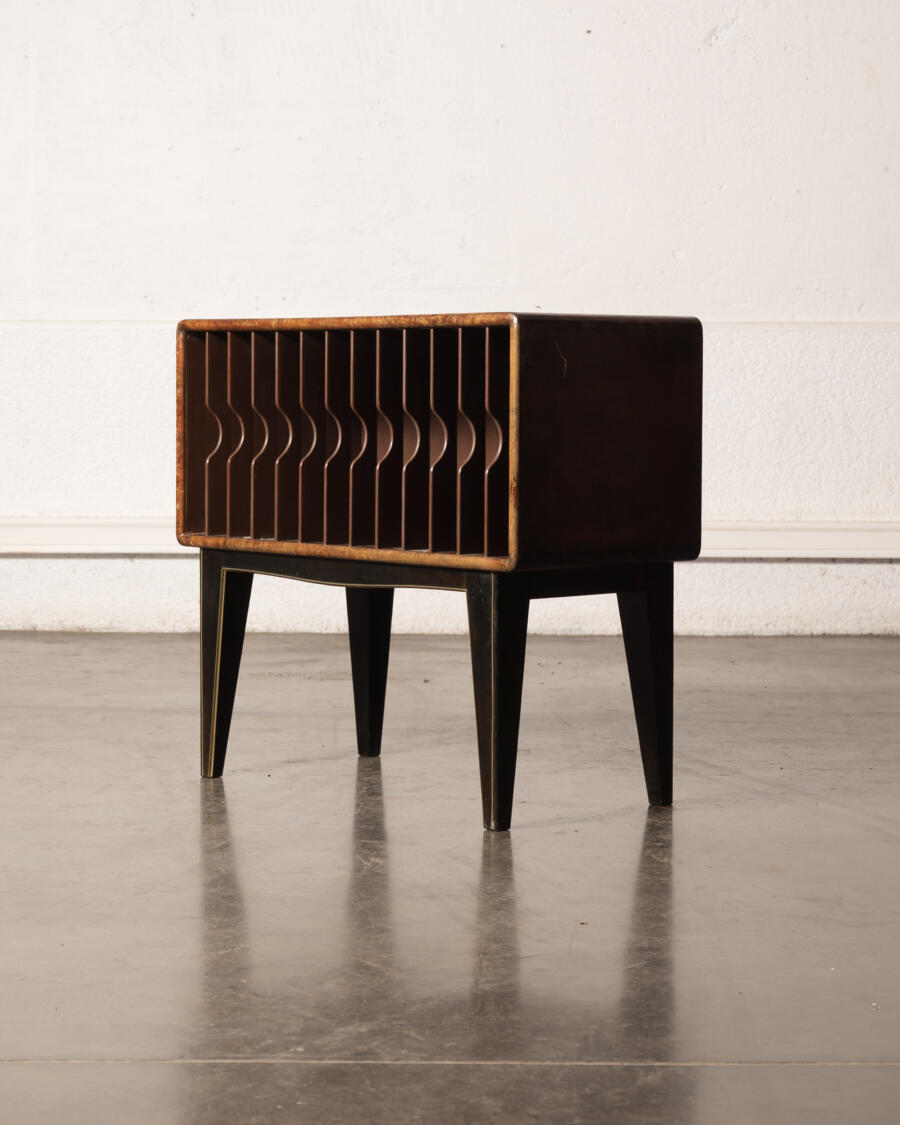 bibliothèque Italienne, table à manger vintage, rotin vintage, meuble HIFI vintage, enfilade vintage, chaise vintage, buffet jiroutek, fauteuil boomerang