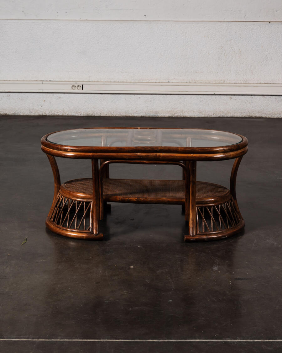 buffet tatra, fauteuil boomerang, buffet landsman, claustra vintage, rotin vintage, table halabala, lampadaire vintage