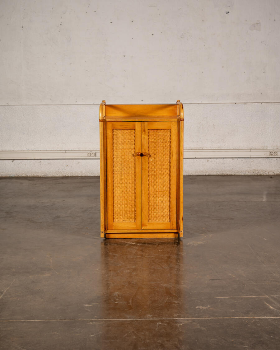 Canapé Arne Vodder, fauteuil Arne Vodder, table à rallonge en palissandre, table vintage, rotin vintage, chaises Arne Wahl Iversen, table basse vintage, fauteuil boomerang, buffet Jiroutek